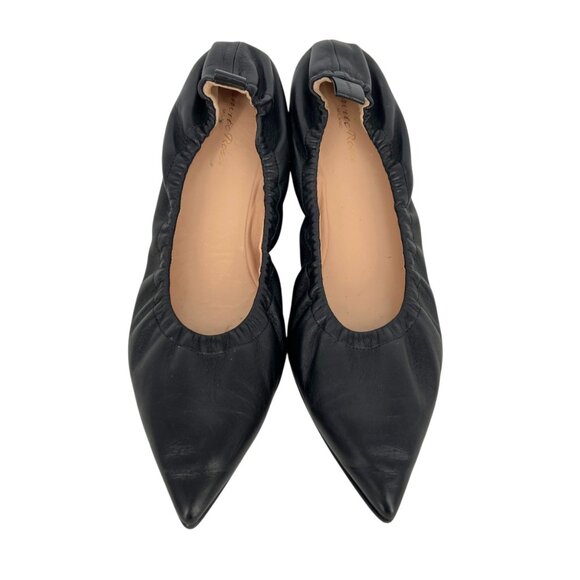 Gianvito Rossi Alina Pointed Toe Black Ballet Flats Size 39
